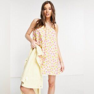 ASOS DESIGN halter neck swing mini sundress in 70s floral print Size 4